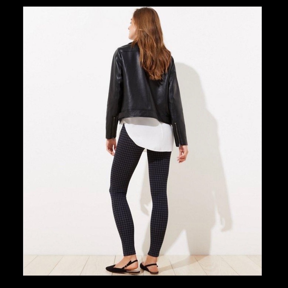 LOFT Ponte Leggings in Black with White Dots